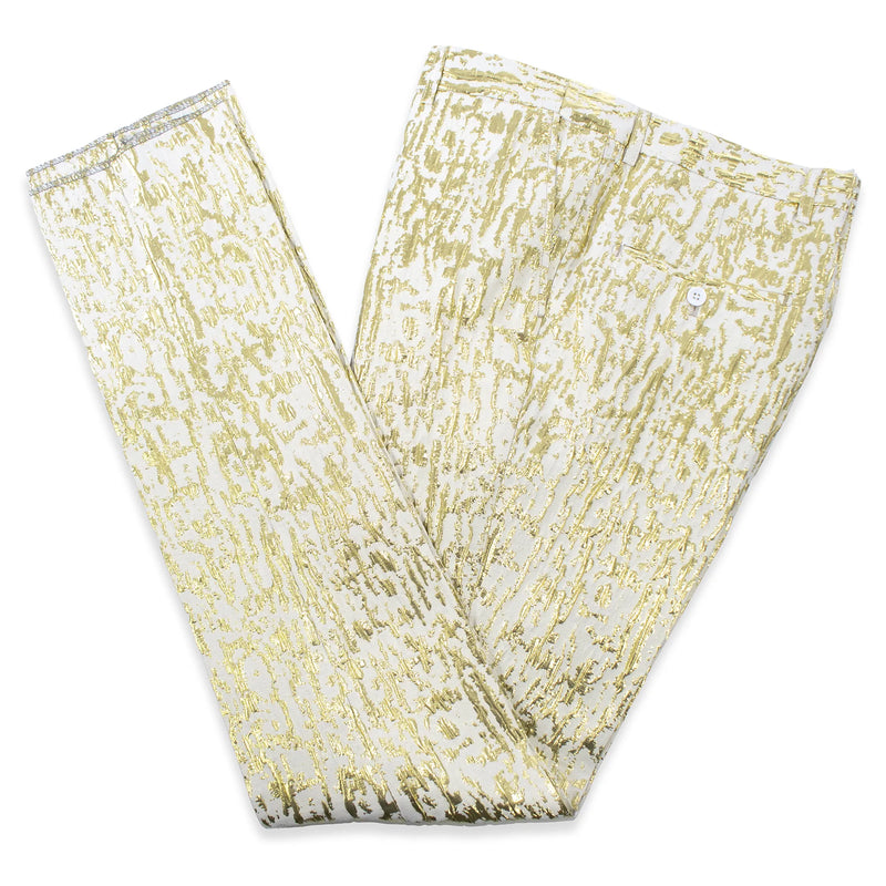 Men's Gold Metallic 2-Piece Slim-Fit Tuxedo Pants