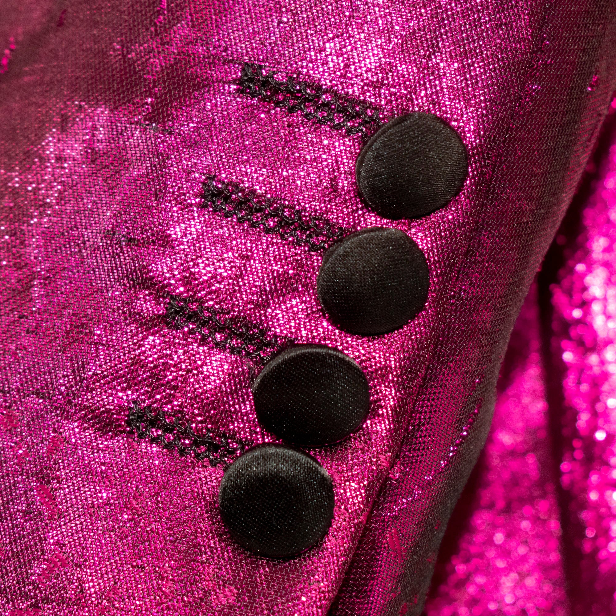 Men's Fuchsia Pink Metallic Gradient Regular-Fit Jacket Cuffs