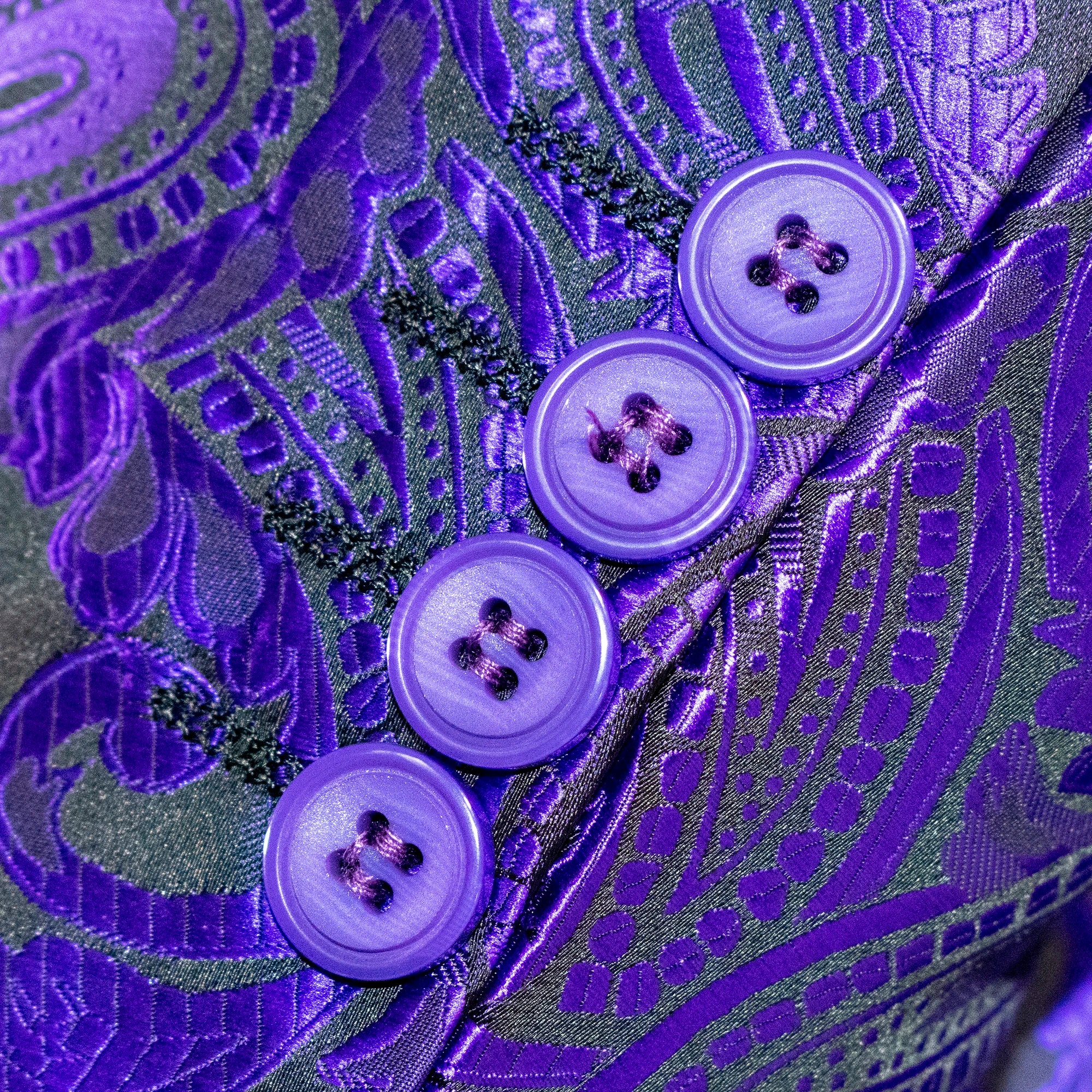 Men's Purple Paisley Modern-Fit Dinner Jacket - Button Cuffs