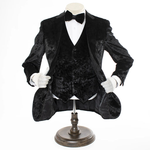 Men's Black Crushed Velvet Tuxedo