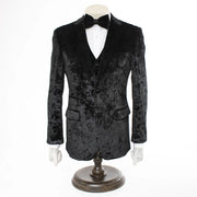 Men's Black Crushed Velvet Tuxedo