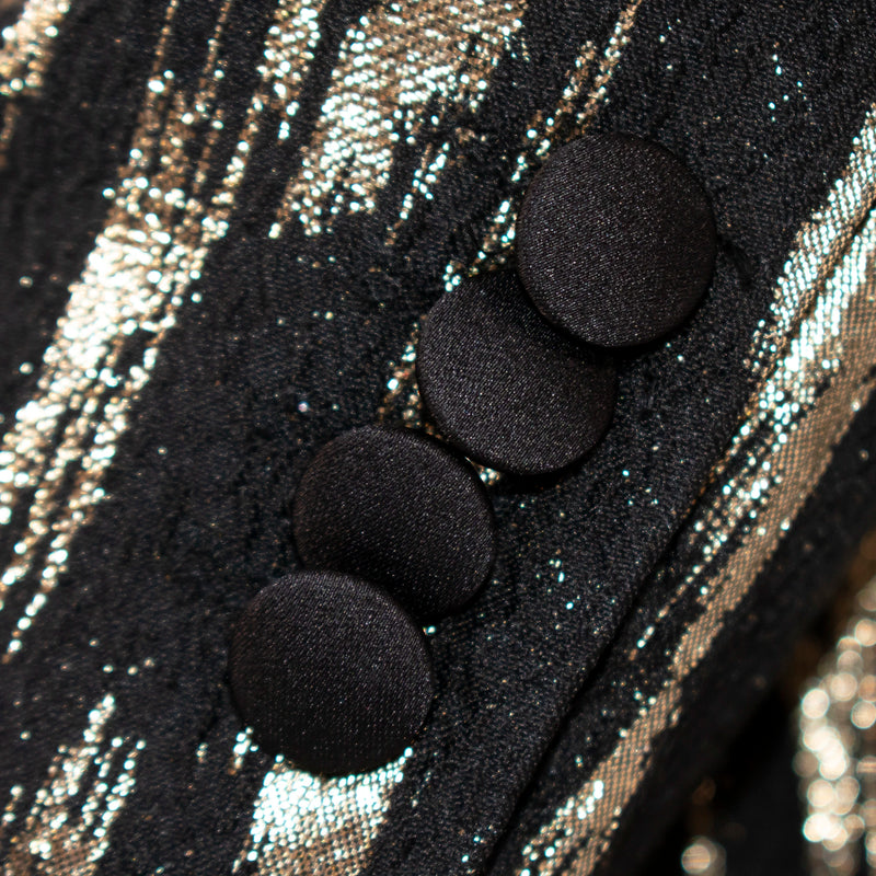 Monte | Black and Gold Splash 3-Piece Tailored-Fit Tuxedo