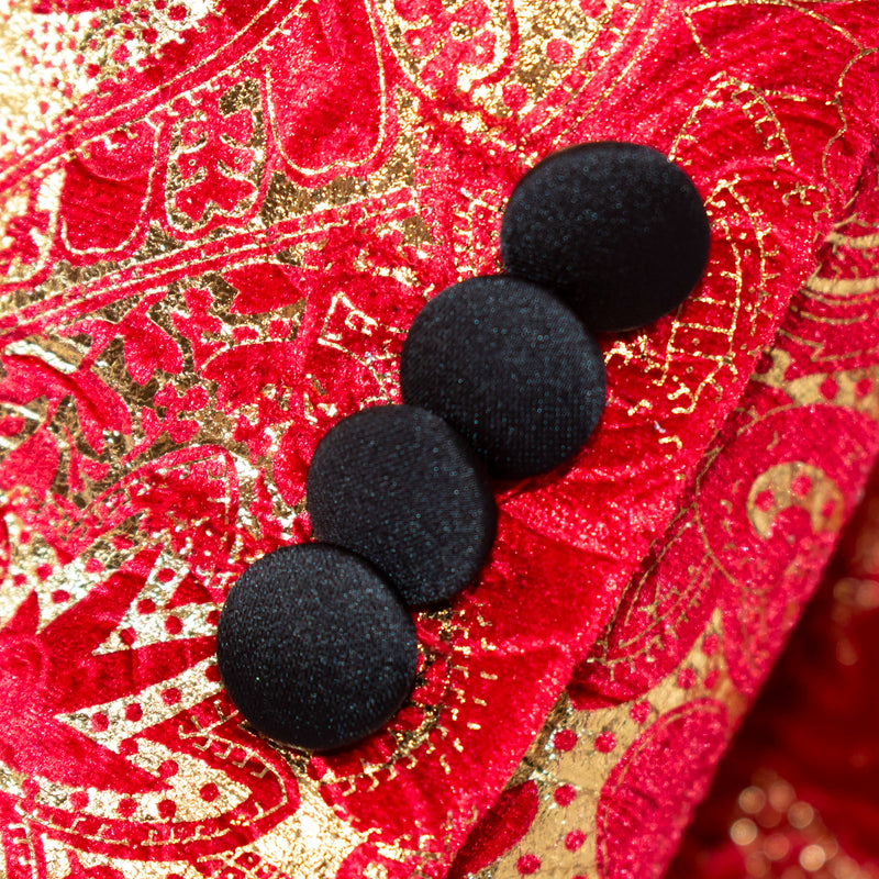 Monte | Red Paisley 3-Piece Tailored-Fit Tuxedo