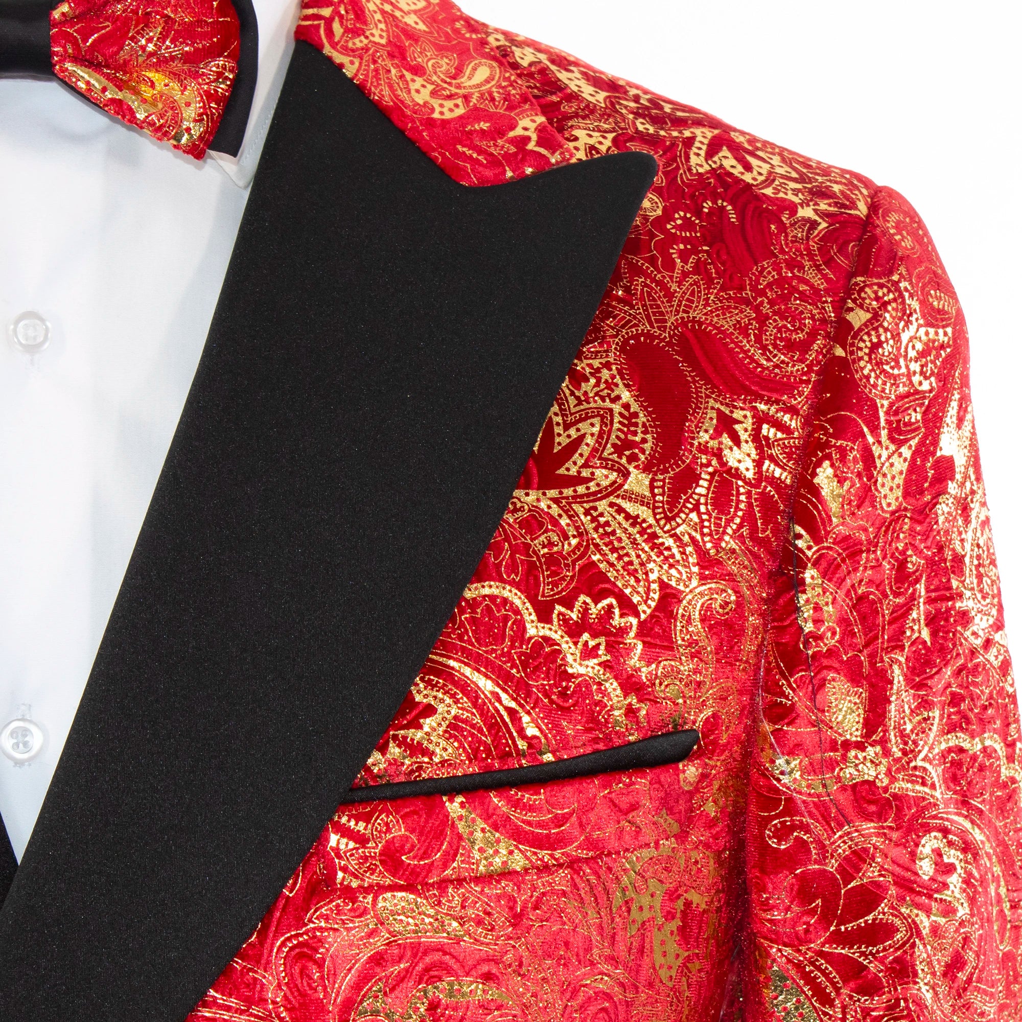 Monte | Red Paisley 3-Piece Tailored-Fit Tuxedo