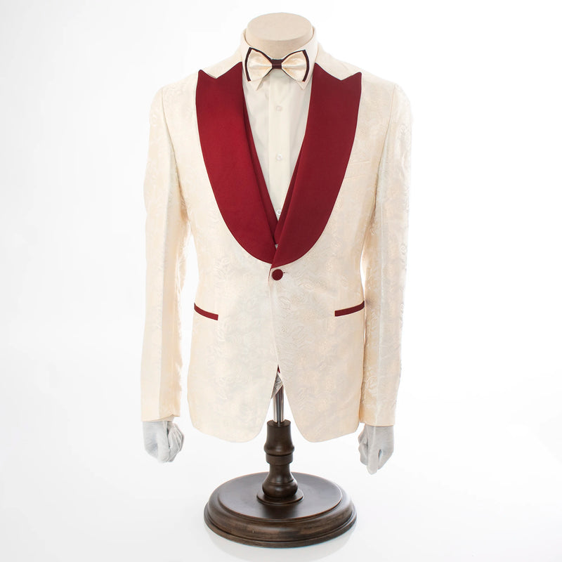 Felix | Ivory Floral 3-Piece Tailored-Fit Tuxedo