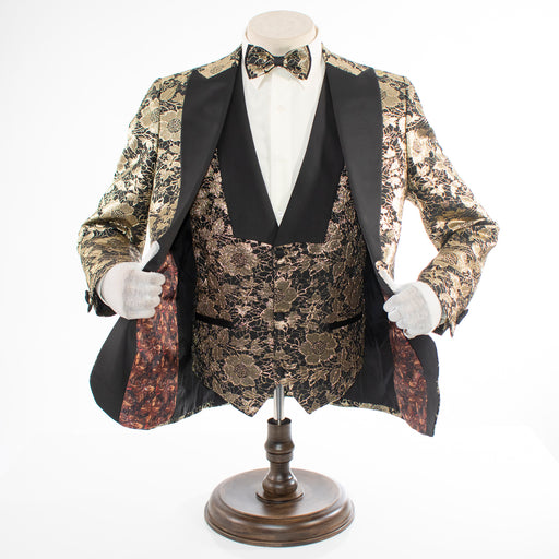 Felix | Gold Floral 3-Piece Tailored-Fit Tuxedo