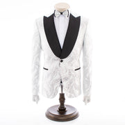 Felix | Silver Floral 3-Piece Tailored-Fit Tuxedo