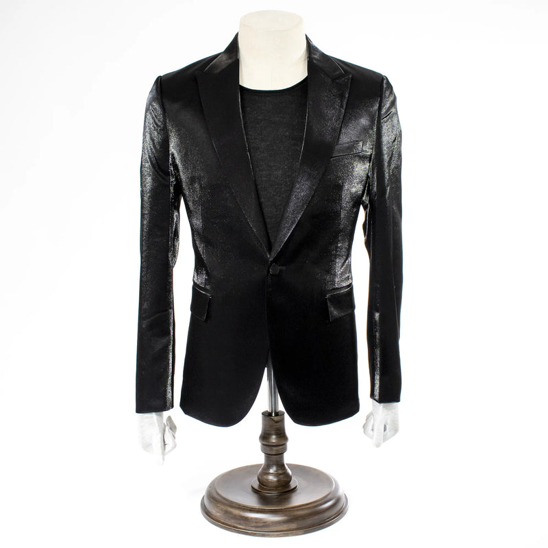 Men's Black Metallic 2-Piece Slim-Fit Suit