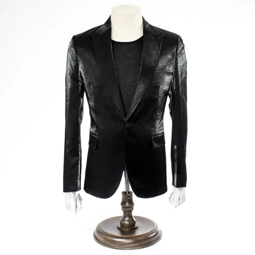 Men's Black Metallic 2-Piece Slim-Fit Suit