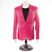 Men's Fuchsia Pink Metallic 2-Piece Slim-Fit Suit
