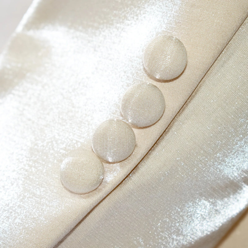 Men's Gold Metallic 2-Piece Slim-Fit Suit Cuffs