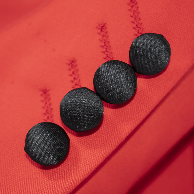 Men's Coral Red 3-Piece Slim-Fit Tuxedo - Button Cuffs