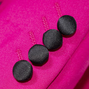 Men's Coral Red 3-Piece Slim-Fit Tuxedo - Button Cuffs