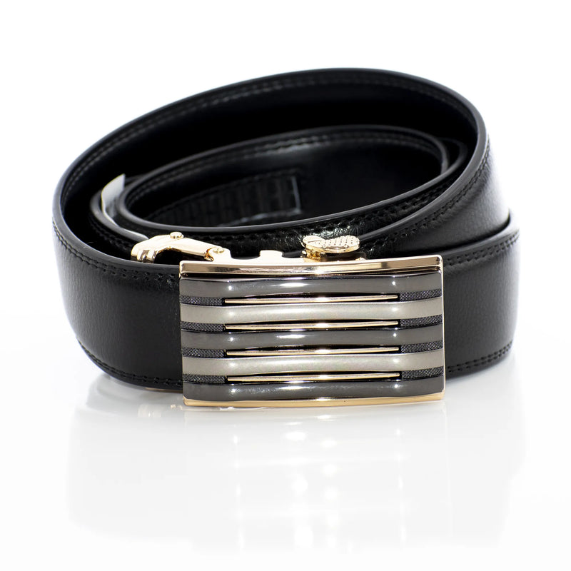 Carbon Fiber Detailed Dual Horizontal Line Belt Buckle