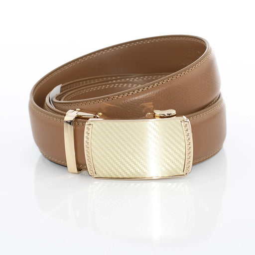 Men's Brown And Gold Greek Key Belt Buckle