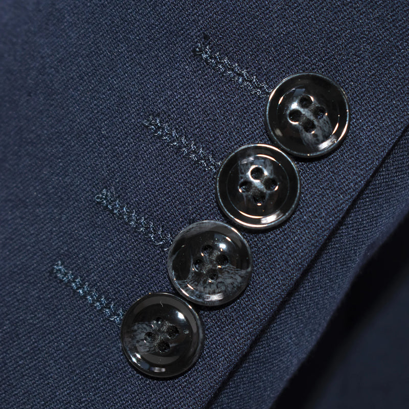 Navy Double-Breasted Slim-Fit 2-Piece Suit