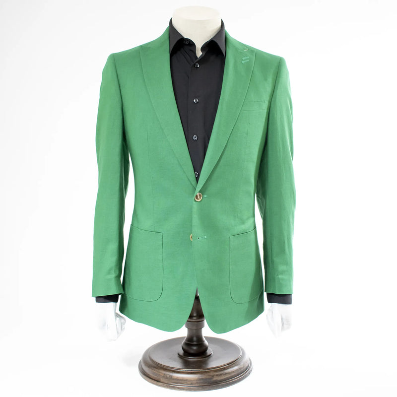 Kelly Green 2-Piece Slim-Fit Linen Suit