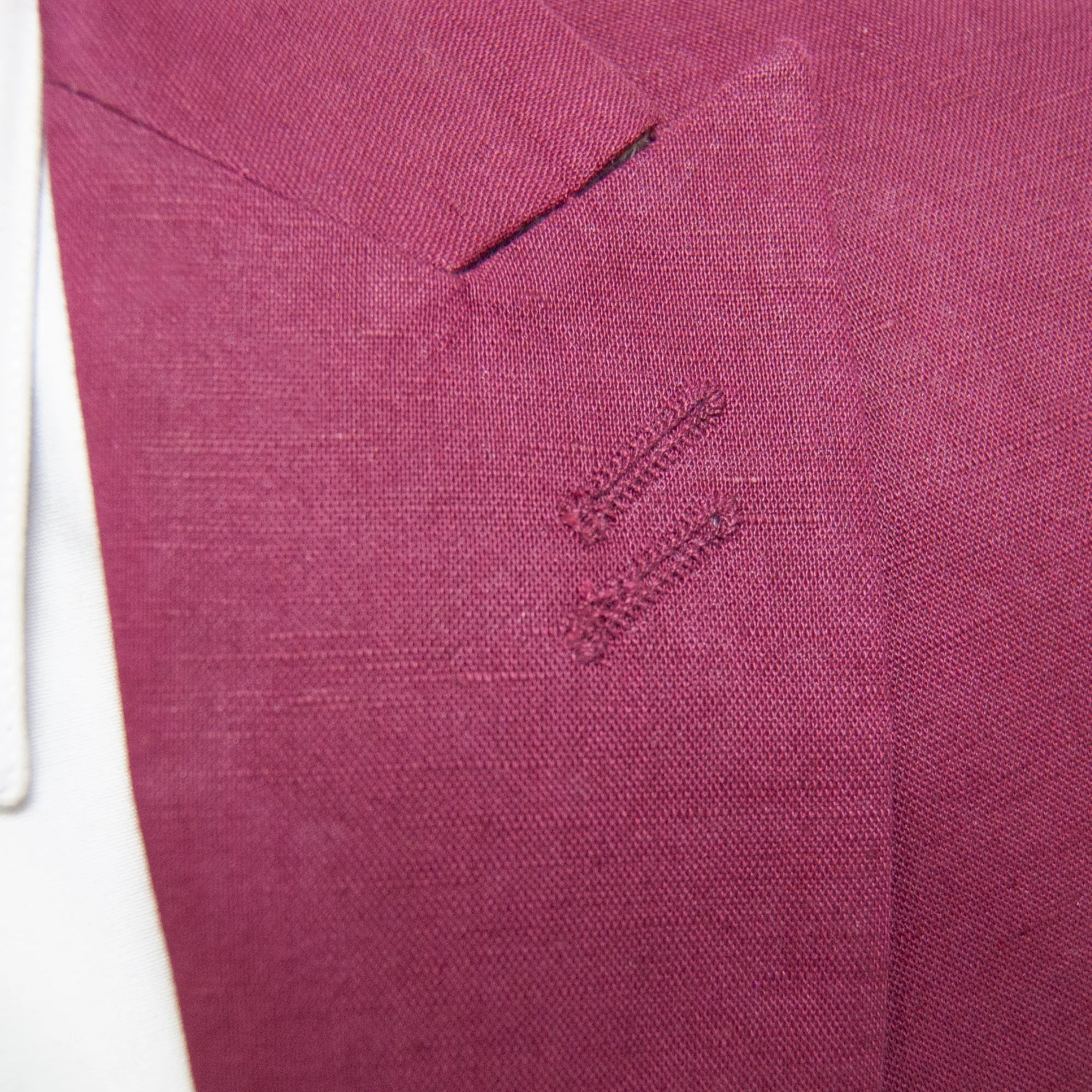 Burgundy 2-Piece Slim-Fit Linen Suit
