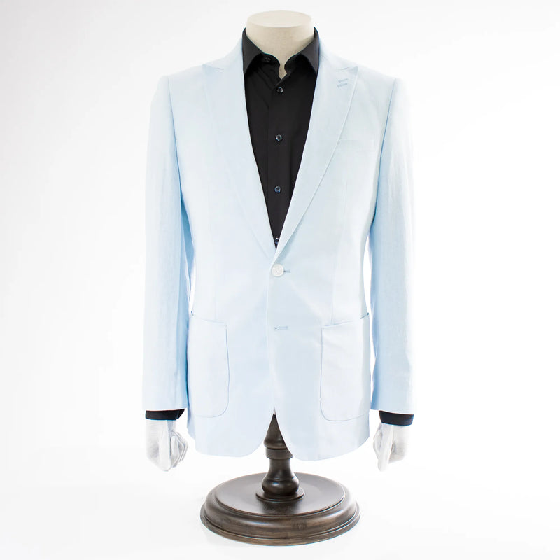 Sky Blue 2-Piece Slim-Fit Linen Suit