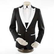 Men's Black 3-Piece Slim-Fit Tuxedo - Single-Button Closure