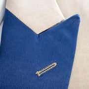 Men's Champagne White 3-Piece Slim-Fit Tuxedo - Peak Lapel Closeup