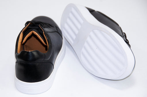 black lace up sneakers bottom