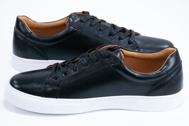 black lace up sneakers side