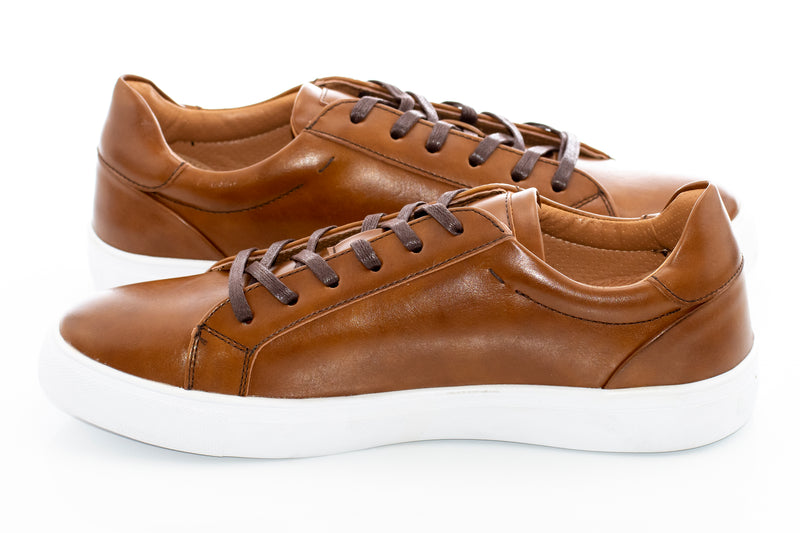Cognac Minimalist Sneaker Lace-Ups