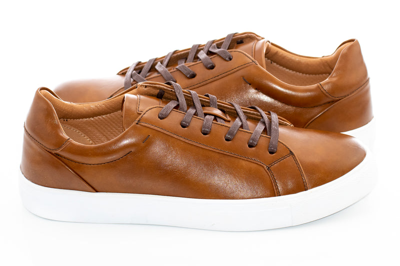 Cognac Minimalist Sneaker Lace-Ups