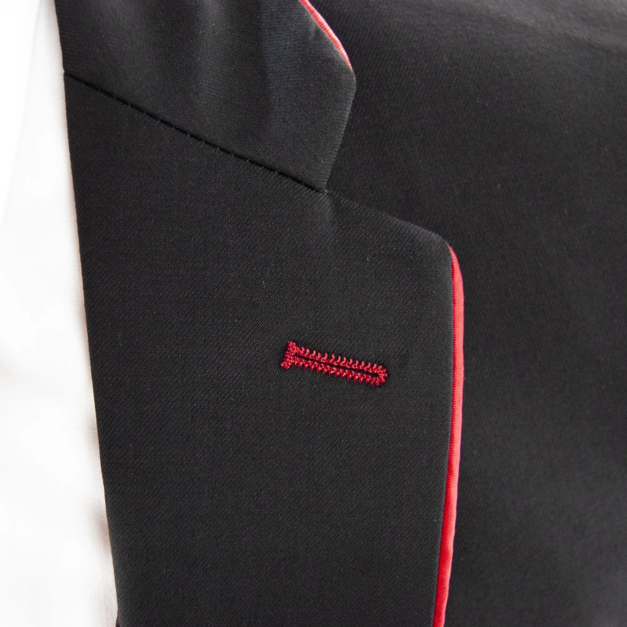 Black With Red Trim 3-Piece Slim-Fit Tuxedo