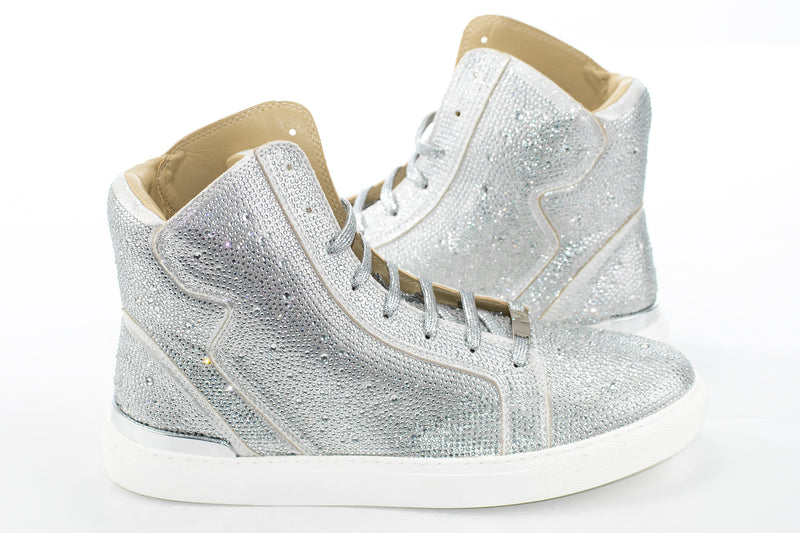 Silver Rhinestone Fashion High-Tops