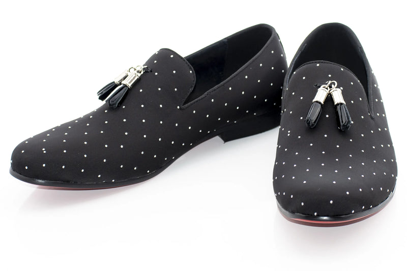 Tasseled Black Jeweled Loafer