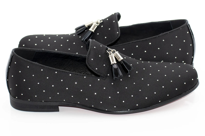 Tasseled Black Jeweled Loafer