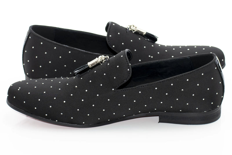 Tasseled Black Jeweled Loafer