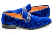 Men's Cobalt Blue Baroque Embroidered Dress Shoe