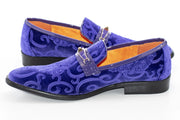 Men's Grape Purple Baroque Embroidered Dress Shoe
