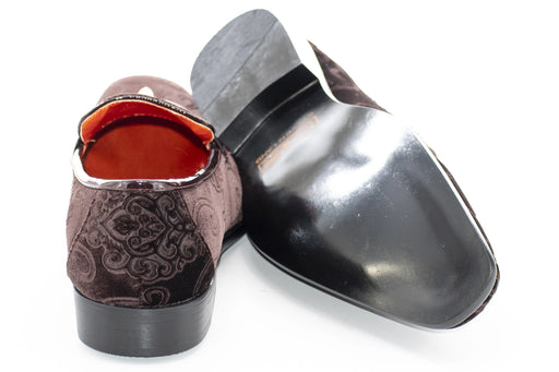 Men's Chocolate Brown Baroque Embroidered Dress Shoe