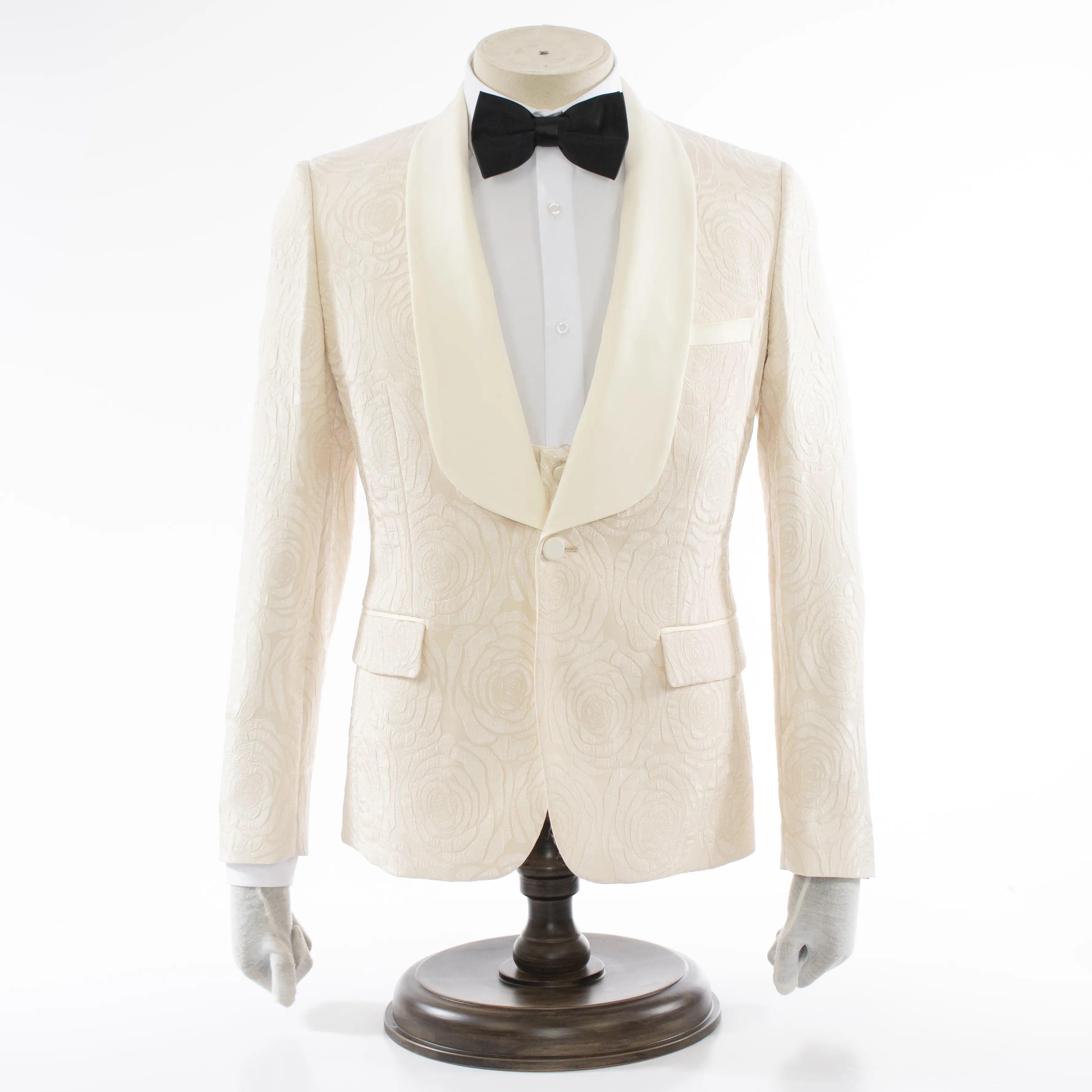Ivory Floral 3-Piece Regular-Fit Tuxedo