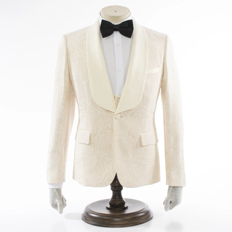 Ivory Floral 3-Piece Regular-Fit Tuxedo