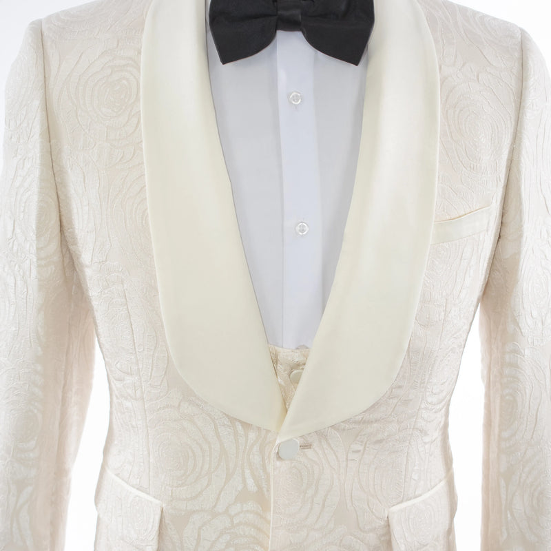 Ivory Floral 3-Piece Regular-Fit Tuxedo