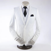 Men's White 3-Piece Slim-Fit Suit