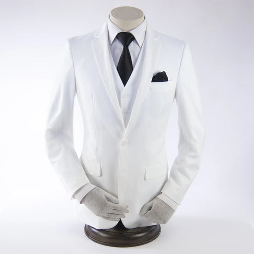 Men's White 3-Piece Slim-Fit Suit