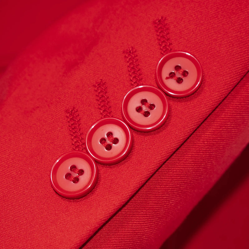 Red Solid 2-Piece Slim-Fit Suit