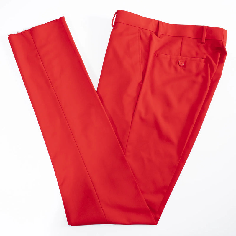 Red Solid 2-Piece Slim-Fit Suit