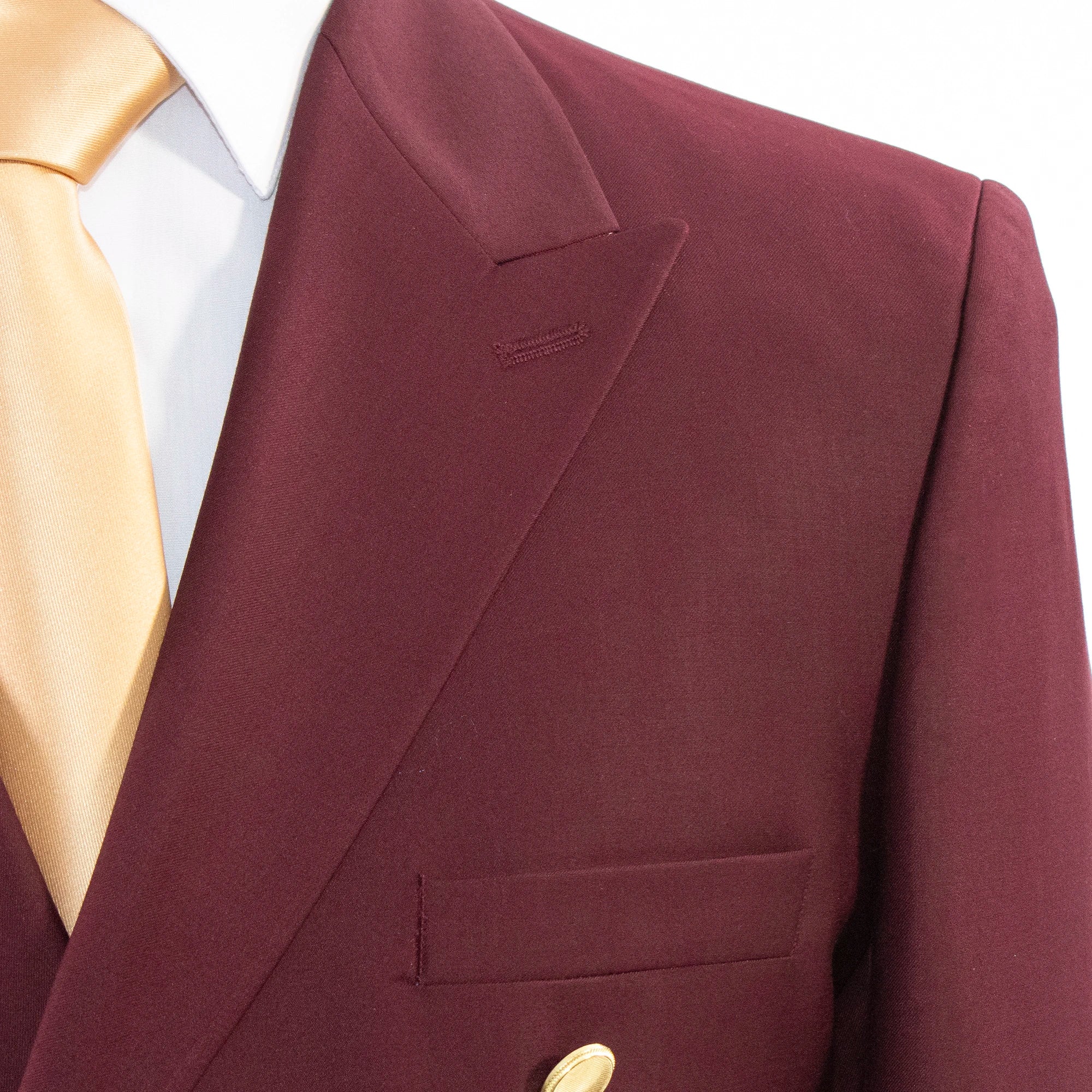 Wine Double-Breasted 2-Piece Slim-Fit Suit