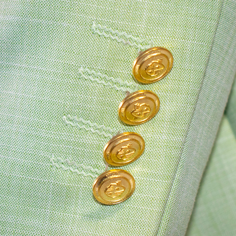 Pistachio 4-Button Double-Breasted 2-Piece Slim-Fit Suit