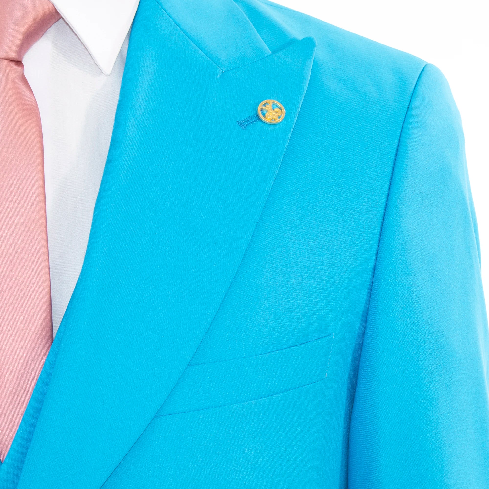 Turquoise 3-Piece Slim-Fit Suit