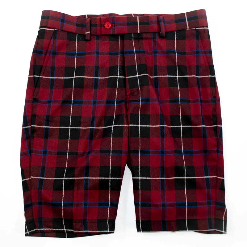 Burgundy Plaid Shorts