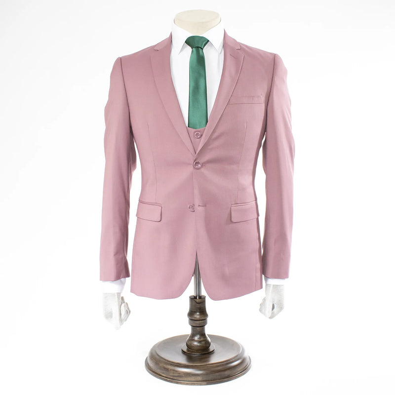 Men's Dusty Rose 3-Piece Ultra-Slim Suit