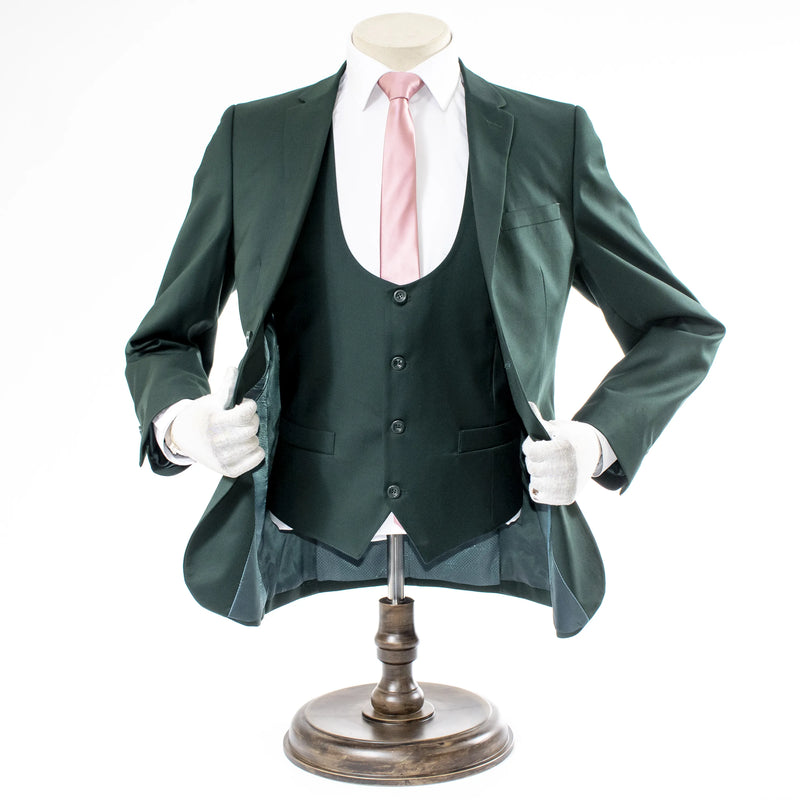 Men's Hunter Green 3-Piece Ultra-Slim Suit